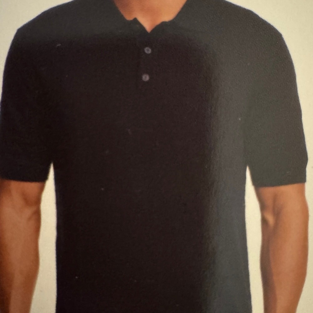 Weatherproof Men XL Polo Shirt Short Sleeve Textured Black